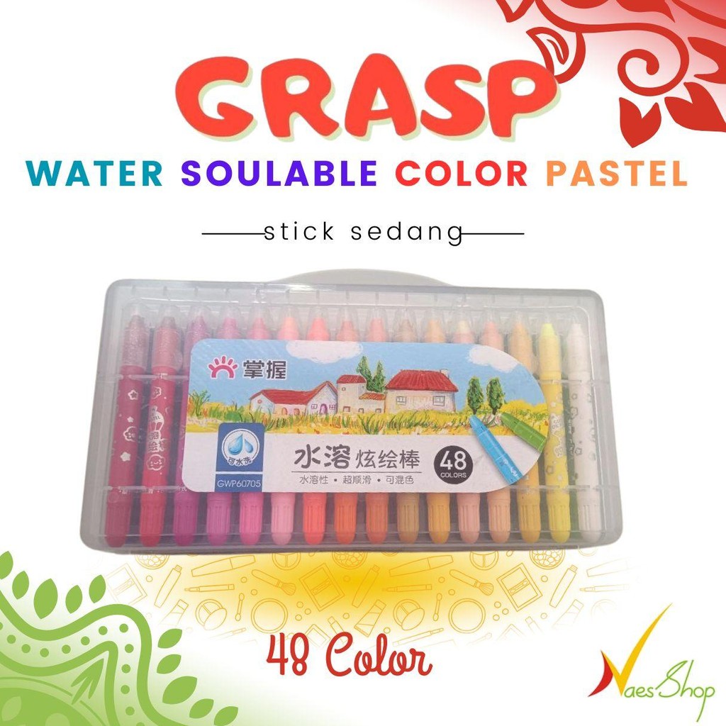 

Crayon Grasp 48 warna Water Soulable stik Sedang