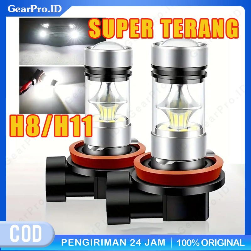 2pcs Lampu Kabut Led H11 H8 4300K 100W 1500LM Super Terang Warna Kuning Kabut Depan Mobil Led H11 H8