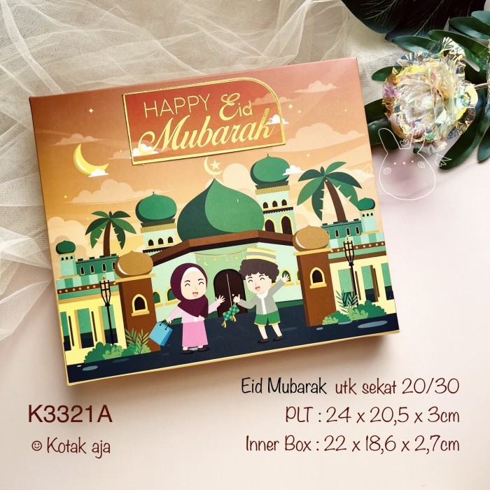 

10pcs K3321 Kotak Mika Sekat 20/30 Lebaran|Dus Idul Fitri| Box Nastar - K3321A EIDMBRK