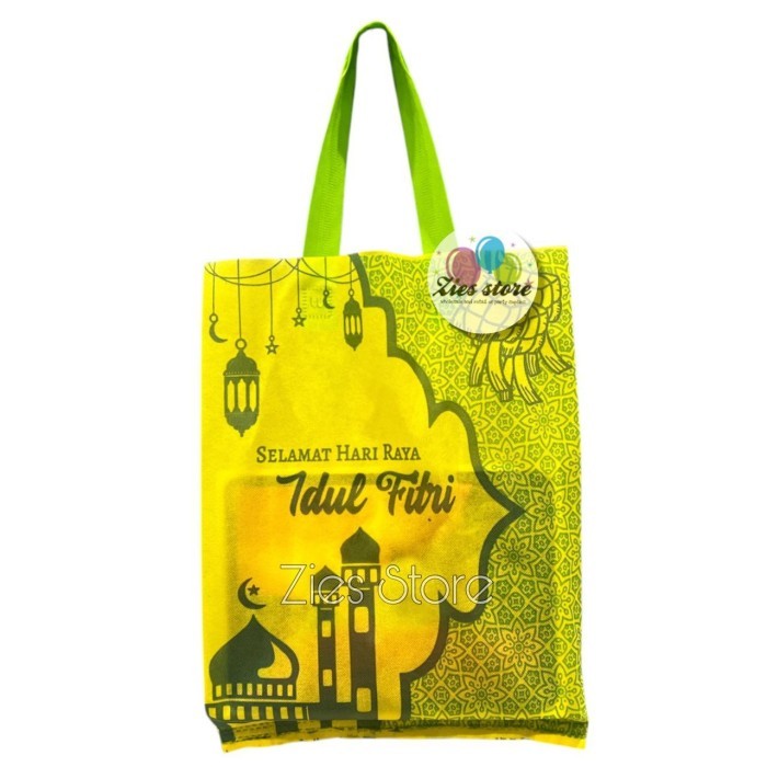 

(ISI 12) Tas souvenir Goodie bag kantong Idul Fitri Lebaran Ramadhan M - Kuning