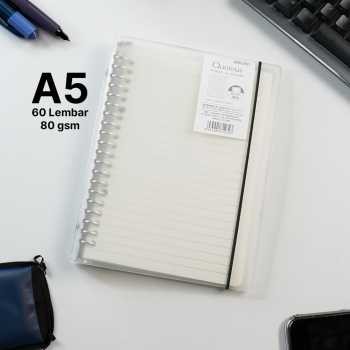 

Buku Binder Catatan Notebook Loose Leaf Book 60 Sheets A5 White