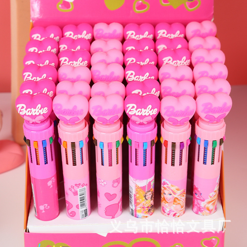 

6/36pcs Disney Cartoon Barbie Princess Doll 10 Colors Ballpoint Pen Cute Gel Pen Student Supplies Stationery Wholesale Gifts