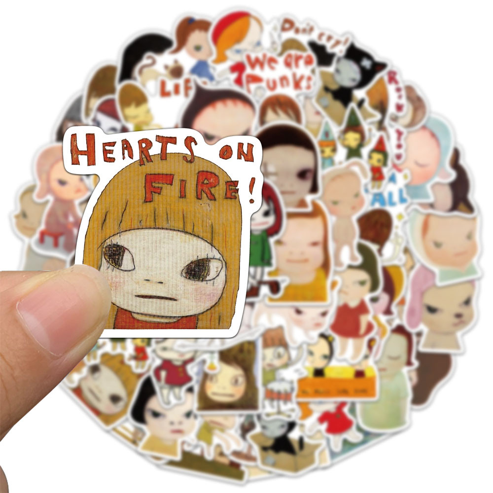 

50PCS Yoshitomo Nara Stickers Cute Handbooks Material Phone Cases Laptop Suitcases Water Cups Waterproof Stickers