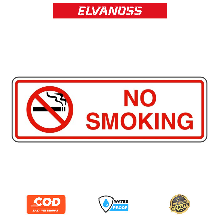 

STIKER RAMBU PLANG NO SMOKING DILARANG MEROKOK 30CM X 10CM ACRYLIC FREE CUSTOM DESAIN