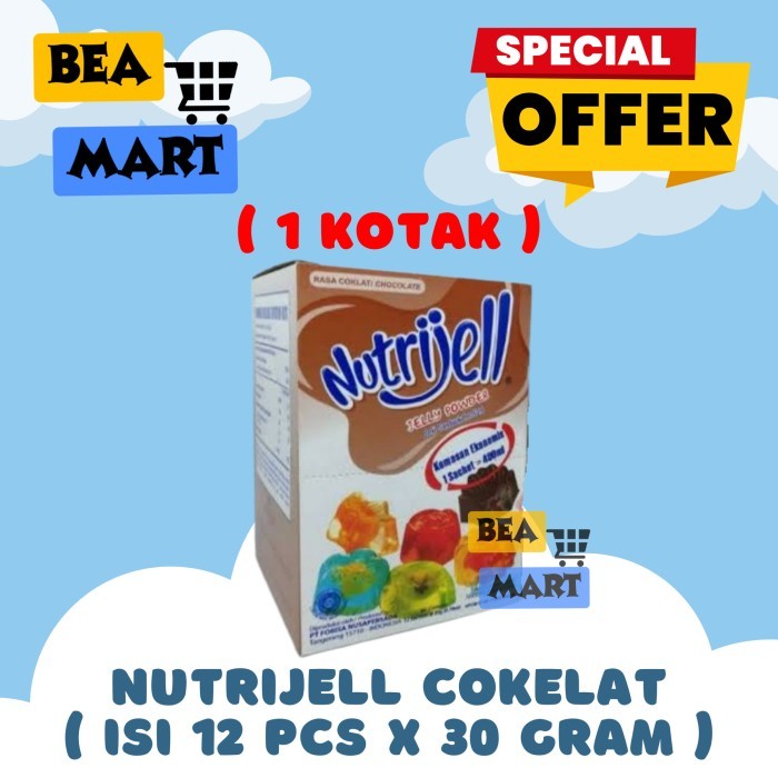 

Nutrijell Cokelat 1 Kotak Isi 12 Pcs x 15 gr | Agar Agar Jelly Powder Serbuk Instant 15 gr
