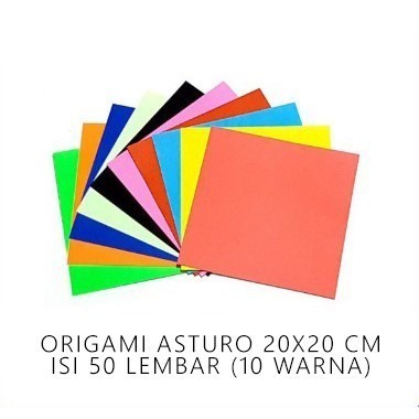 

KERTAS LIPAT / KERTAS ORIGAMI ASTURO 20 x 20 Warna Satu Sisi - Pack