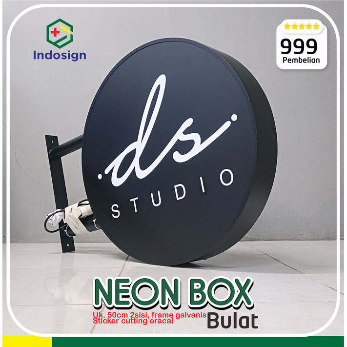 [[PROMO]] Neon Box 2 Sisi Bulat diameter 50 - 50cm 2 sisi