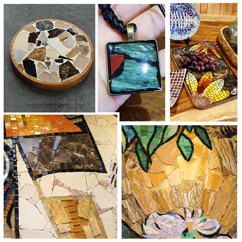 

DIY Stone Fragment Marble Special-shaped Flake Granite Jade Mosaic Irregular Ceramic Tile Wall Material Color Large Size 10cm