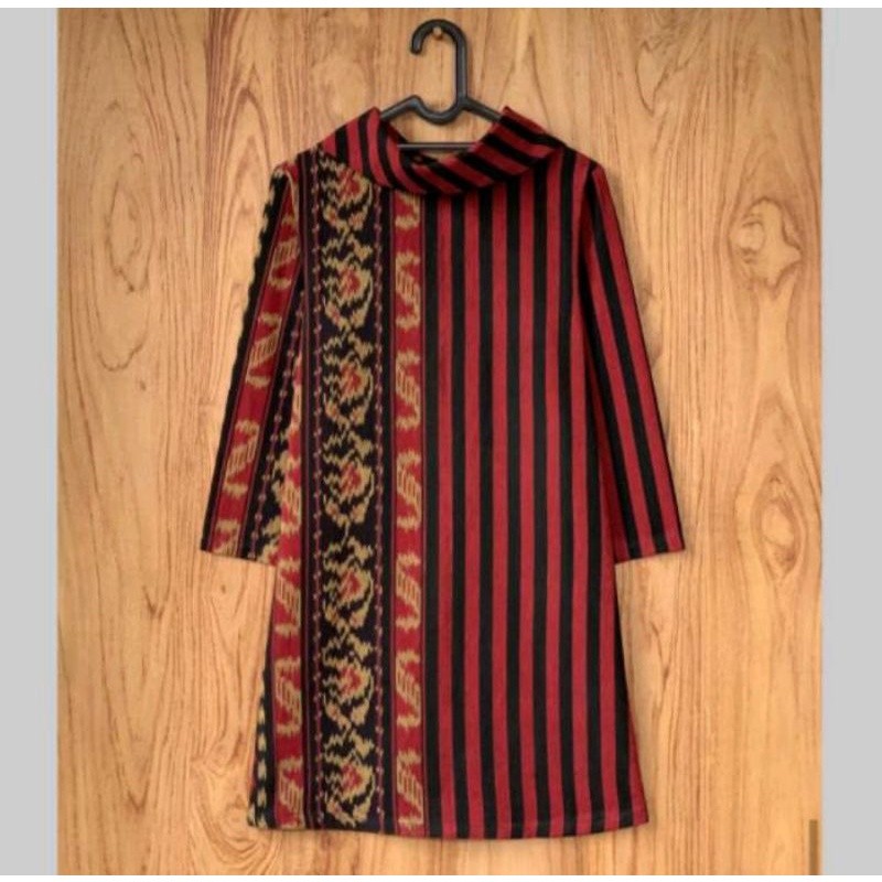 LURIK TUNIK TENUN ETNIK JEPARA MOTIF MIX LURIK ELEGAN