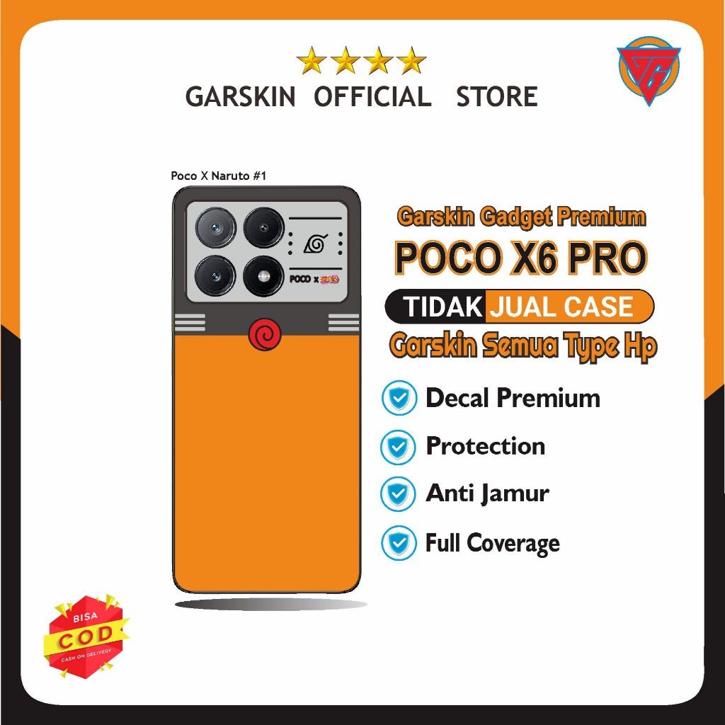 Garskin Poco X3 Poco X5 Poco F5 Poco X6 Pro Poco F5 Pro Motif Naruto X