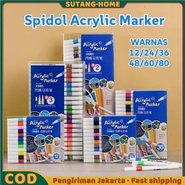 

【SUTANG】Acrylic Marker Set Spidol Akrilik DIY Painting Spidol Pastel Pulpen Highlight Drawing Warna