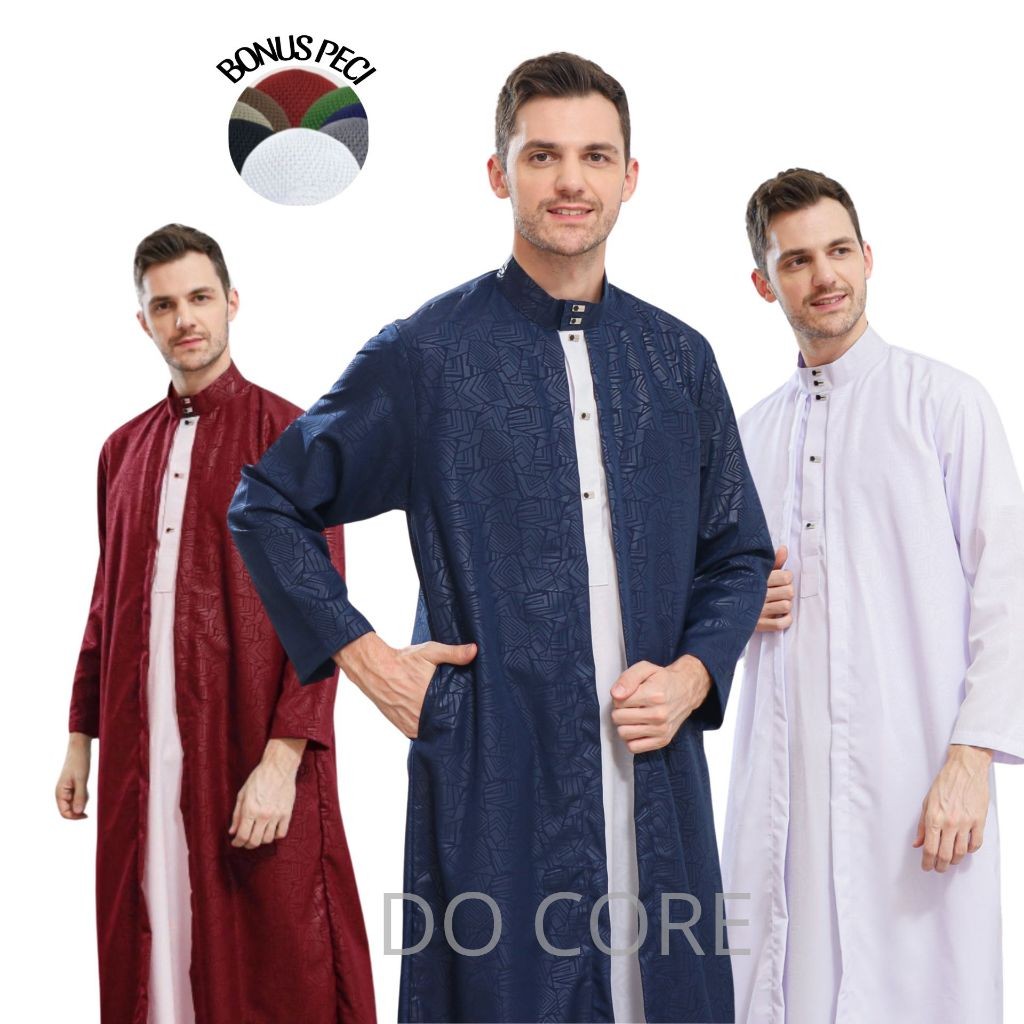 [HOT NEW] Jubah pria luaran gamis premium lengan panjang motif terbaru gamis AL-AZHAR fashion muslim
