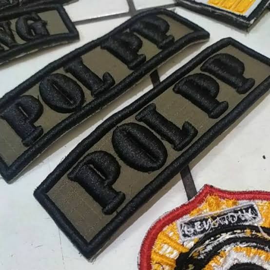 Bordir Bordir BORDIR NAMA TIMBUL VELCRO, PAKAI KAIN DASARAN WARNA, BORDIR TIMBUL ANGKATAN, BORDIR TI