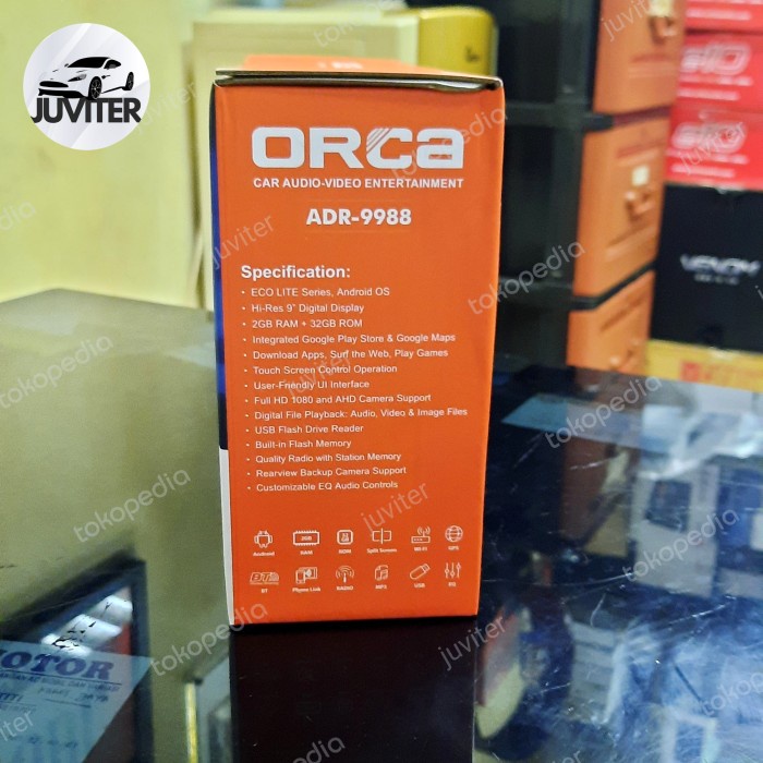 head unit android mobil 9 inch orca eco lite ram 2/32gb