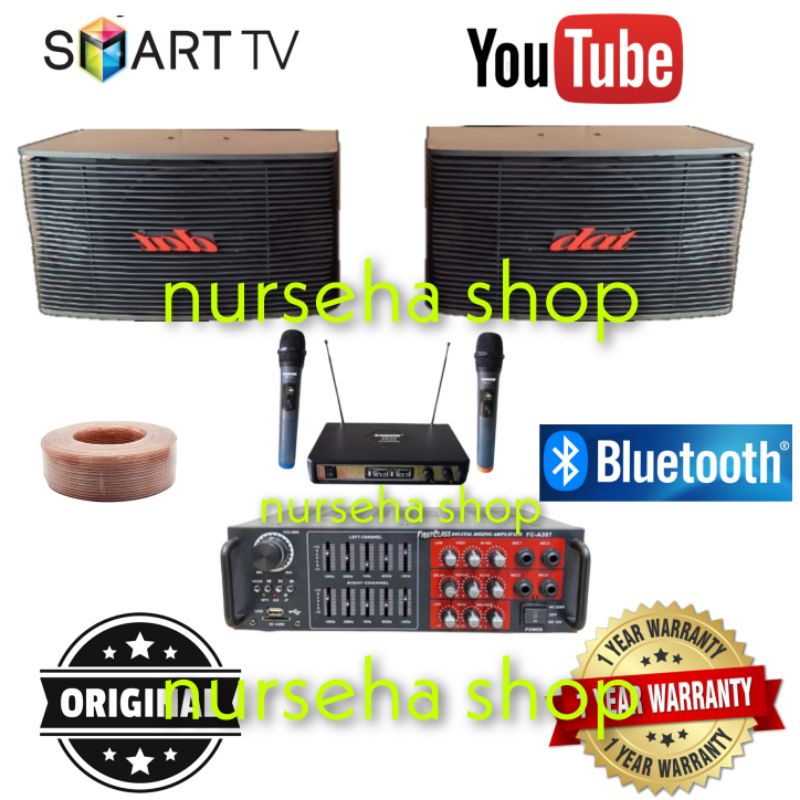 paket Karaoke speaker 10 inch DAT Original paket karaoke rumahan siap pakai