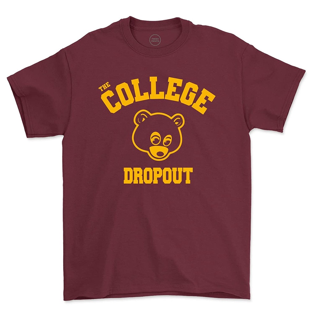 Kaos The College Dropout Shirt, College Dropout T-shirt (L, Maroon)