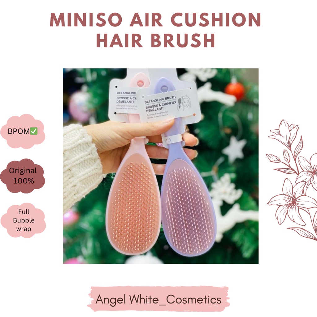 MINISO CREAM SERIES COMFORTABLE DETANGLING HAIR BRUSH / SISIR