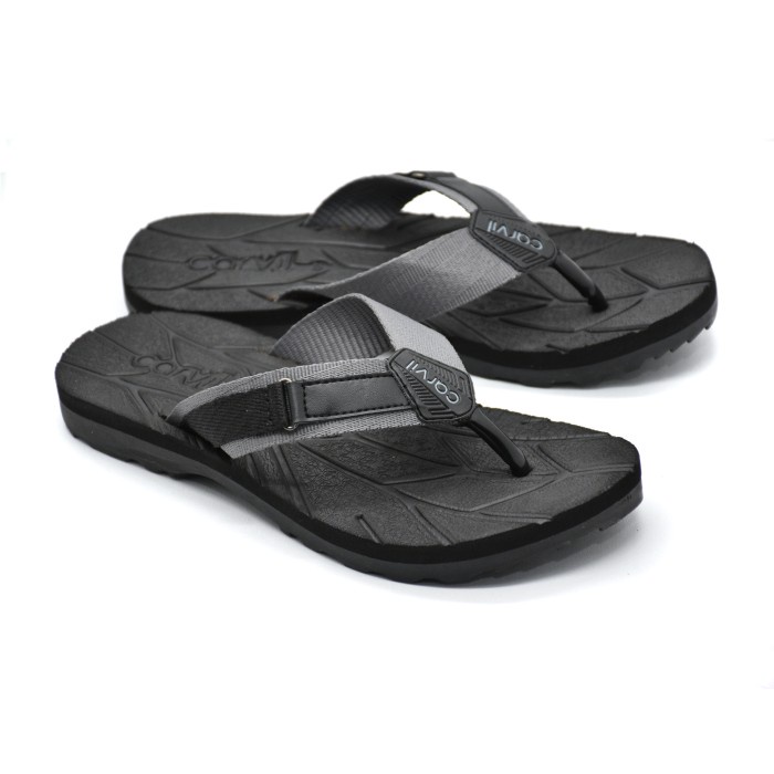 DRB Carvil Sandal Jepit Pria Cafu-M - Black/Grey, 39