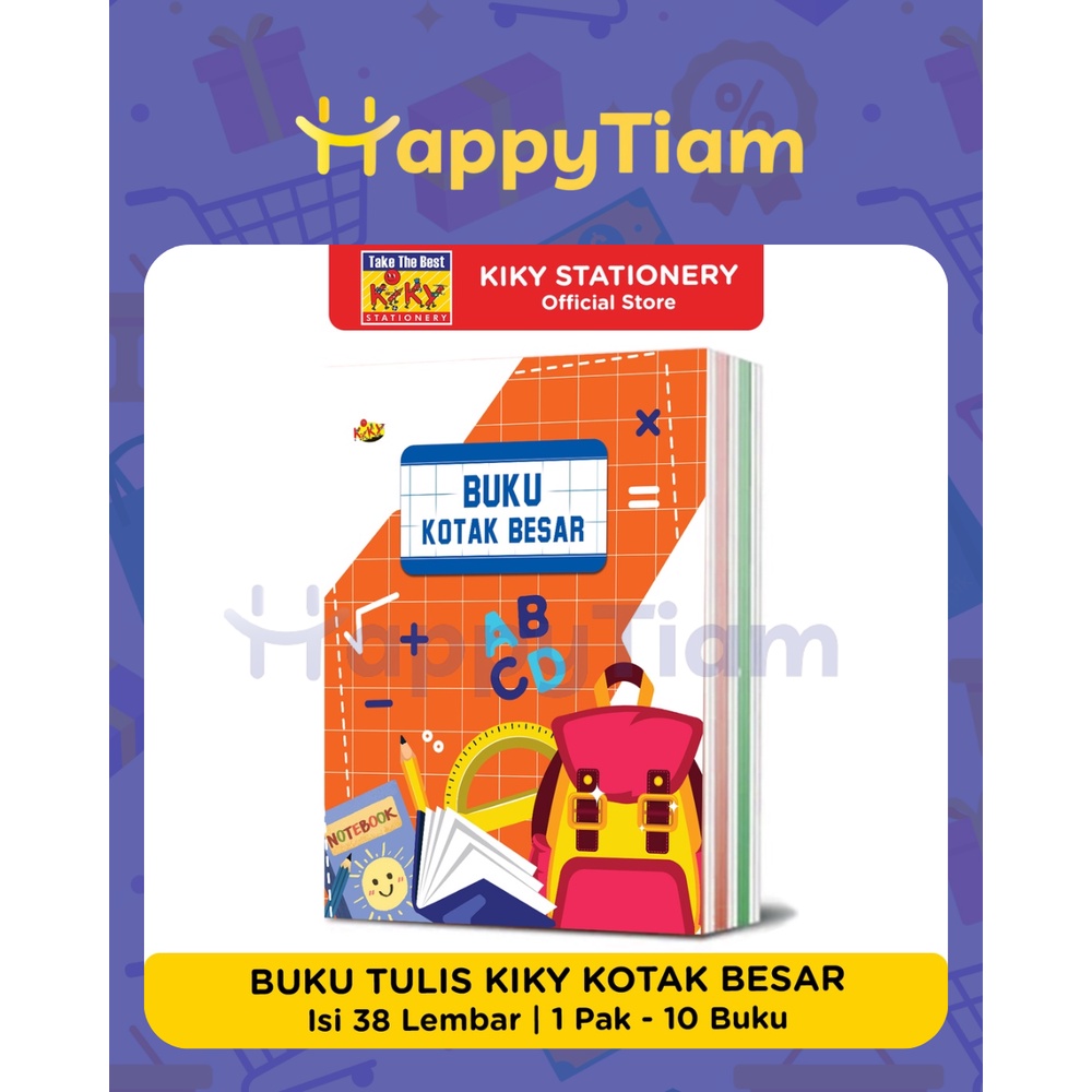 

KIKY BUKU TULIS KOTAK BESAR 38 LEMBAR 1 PAK 10 BUKU MANDARIN