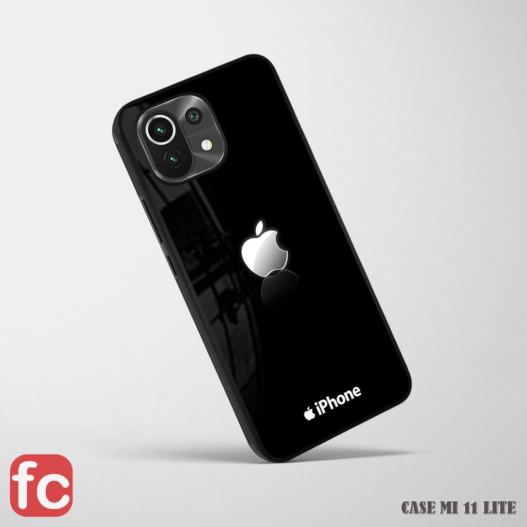 CUSTOM Softcase GLOSSY  Xiaomi Mi 11 Lite | Mi 11 |   RR29 MOTIF LOGO APPLE IPHONE | Case Glossy HD