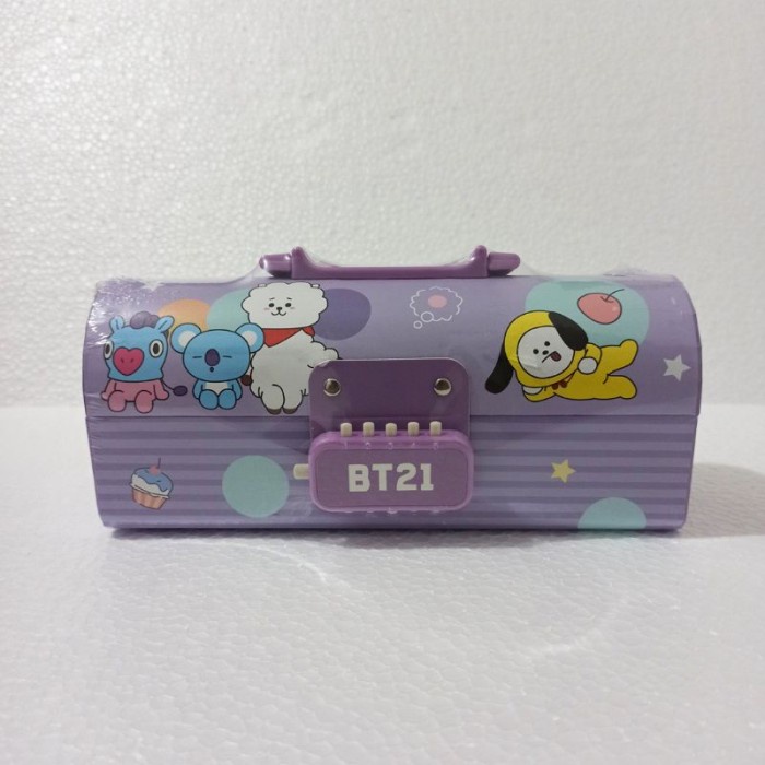 

[New] BOS Kotak Pensil Karton+Kunci Pin/Tempat Pensil/Pencil Case Locker - BT21 UM
