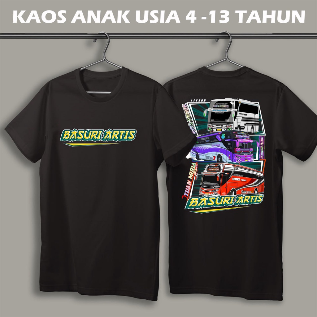 KAOS DISTRO ANAK BUSMANIA BASURI ARTIS USIA 4 5 6 7 8 9 10 11 12 13 THN LAKI LAKI PREMPUAN