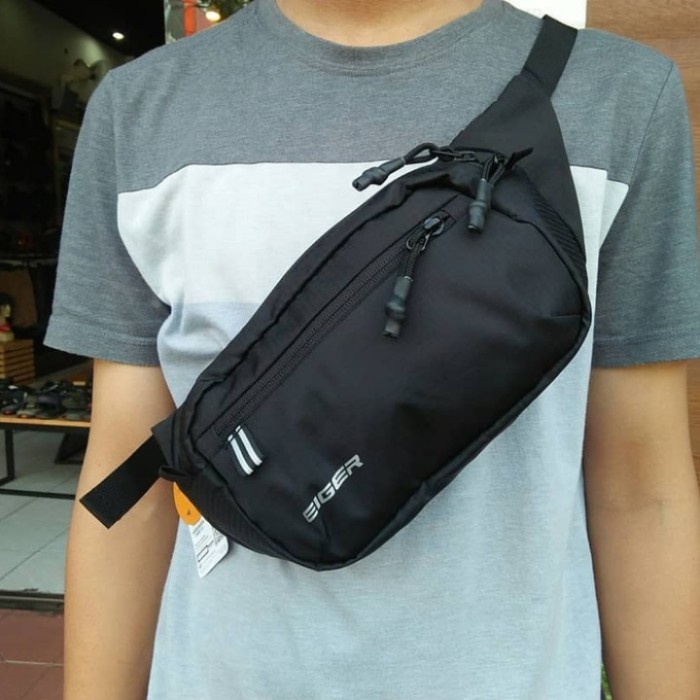 Tas pinggang Eiger Iridium 2L Foldable waistbag pria original - Hitam