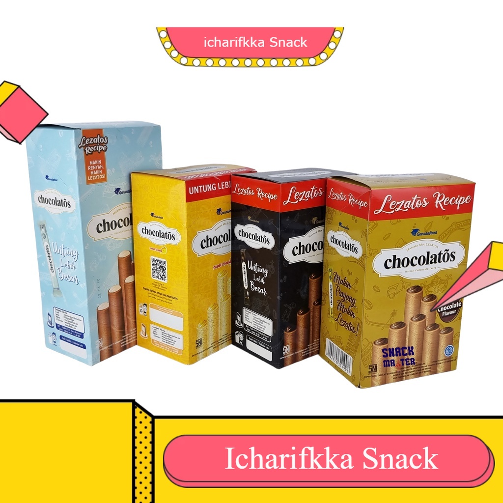 

Ready Stok Chocolatos Wafer Roll Long - Netto 20 Pcs x 16 gr expired panjang dijamin aman