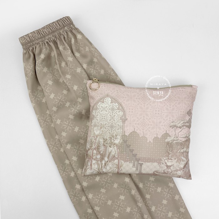 Mukena Travel Printing Miraya x Senya Talavera Silk Pink