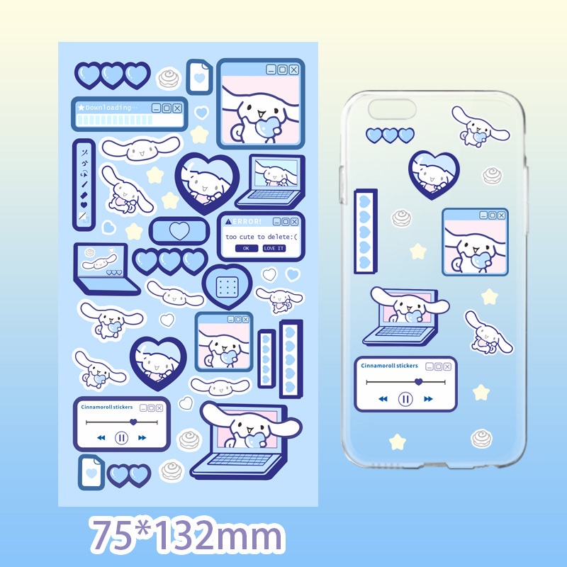 

❤️COD Kuromi Cinnamoroll Flash Diy Stiker Akun Tangan Akun Kartun Bahan Set -Yy