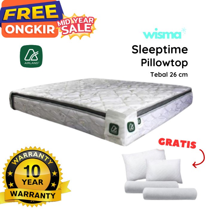 Kasur Springbed Airland Pillowtop Sleeptime 100x200