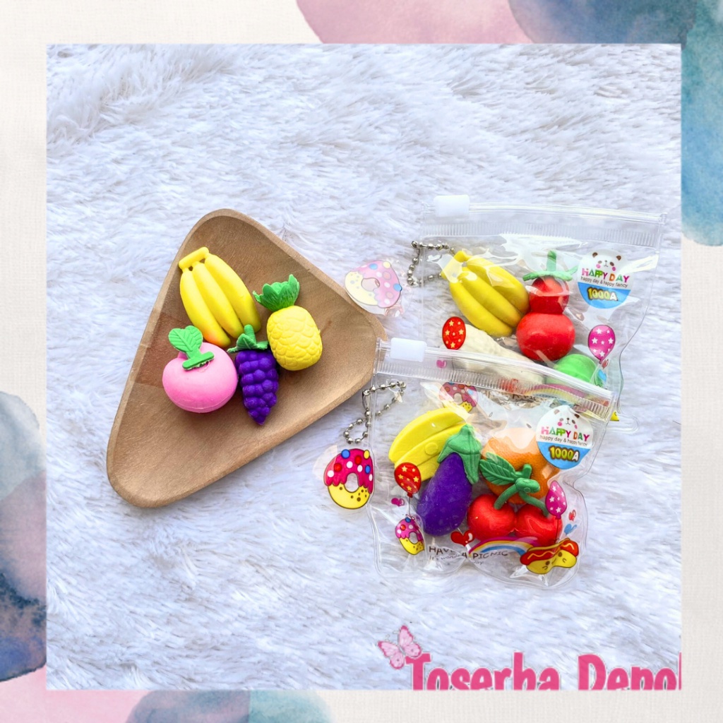 

Penghapus Pensil Karakter PENGHAPUS BUAH 3 POUCH Pengapus Pensil Karakter Lucu Eraser Motif Random