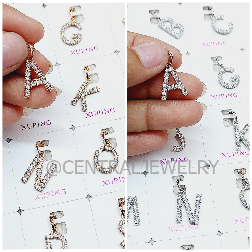 Bandulan kalung Huruf full mata LT014 gold silver  awet tahan lama perempuan murah meriah simple sed