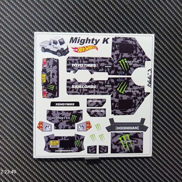 Decal  Striping hotwheels hot wheels Mighty k m0nst3r energy