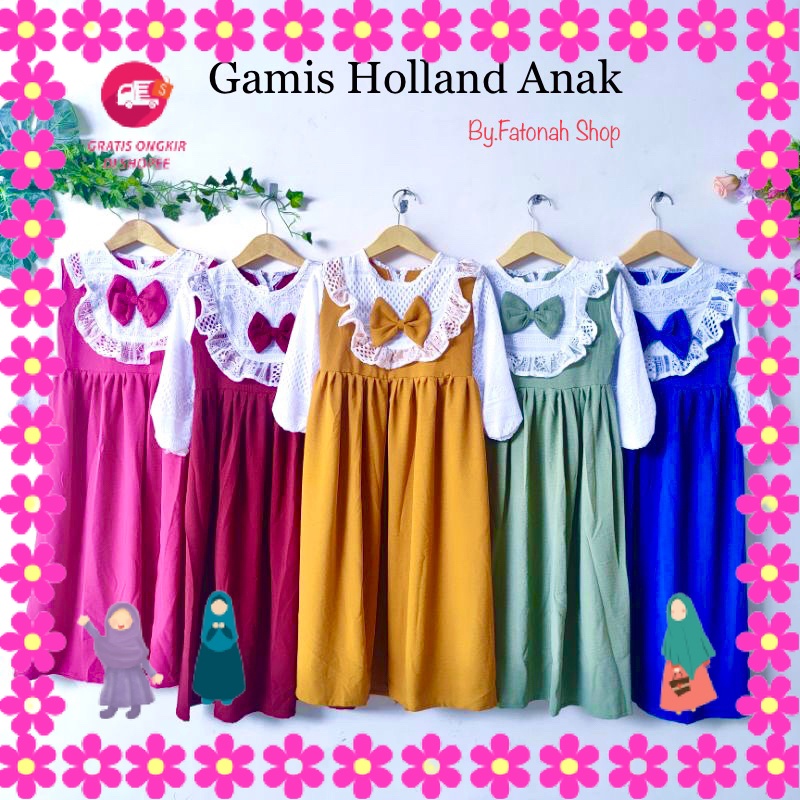 BAJU MUSLIMAH PEREMPUAN MENGAJI PIKNIK KONDANGANLEBARAN/ Gamis Anak 2 3 5 6 7 8 9 Tahun Anak Cewek P
