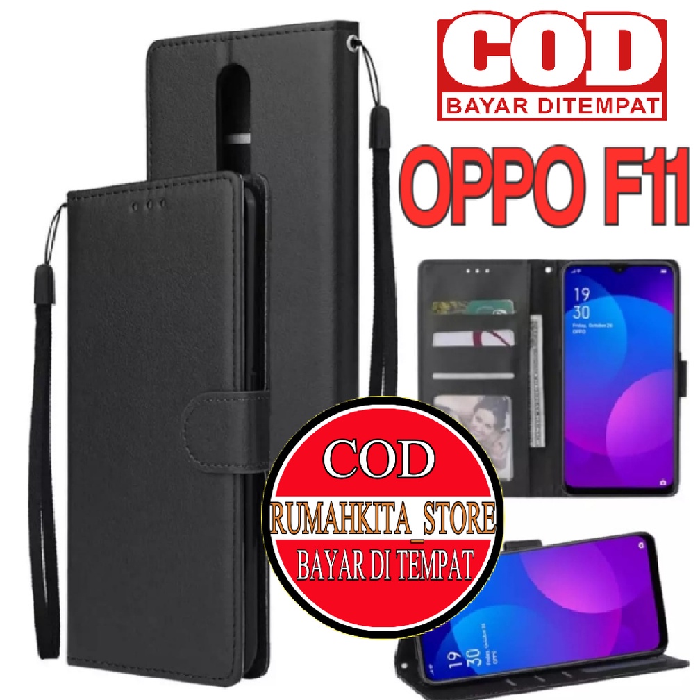 OPPO F11 FLIP LEATHER CASE PREMIUM-FLIP WALLET CASE KULIT UNTUK OPPO F11 - CASING DOMPET-FLIP