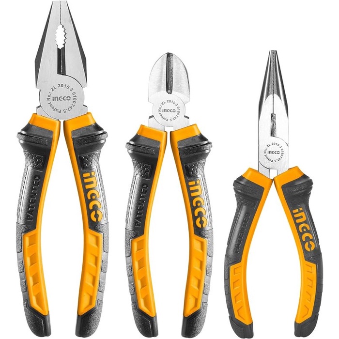 INGCO Tang Set 3 in 1 Kombinasi Potong Jepit Pliers Set