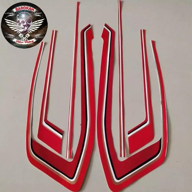 AJS Striping Stiker   motor honda gl pro 1983 merah putih    Stiker Bisa Cod Full Body Set