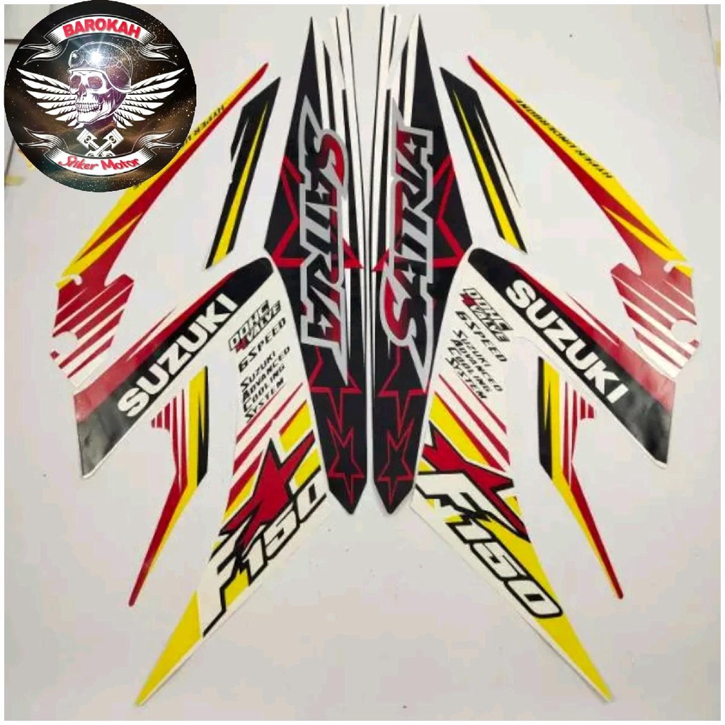 AJS AJS Striping stiker  motor suzuki satria fu f 150 2014 hitam putih facelift Facelite Full Bodi s