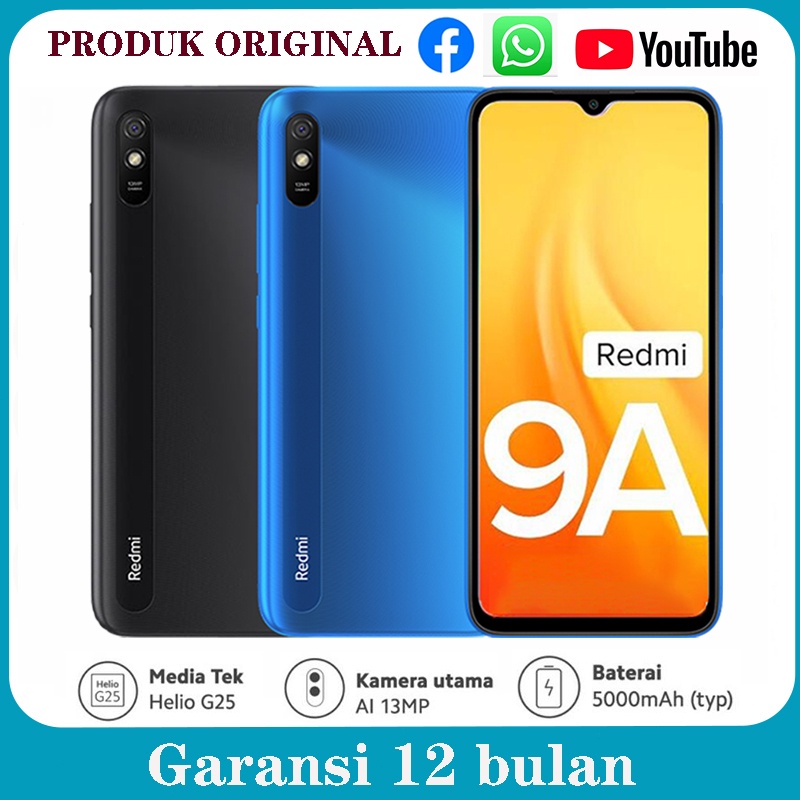 Xiaomi Redmi 9a RAM 4GB/128GB layar 6.52 inci Garansi 1 Tahun redmi 9A