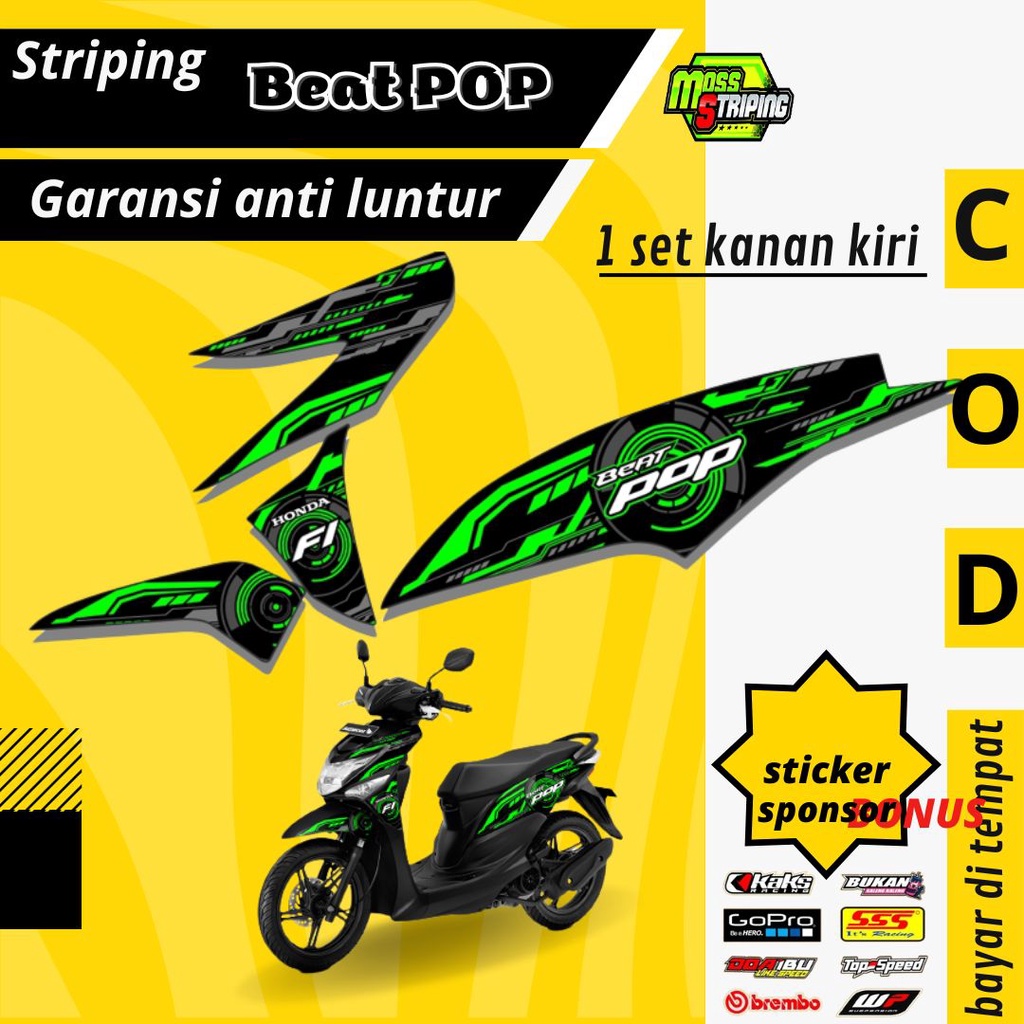 Striping Stiker Lis decal Honda Beat POP 2015 2016 2017 2018 2019 Semi Fullbody