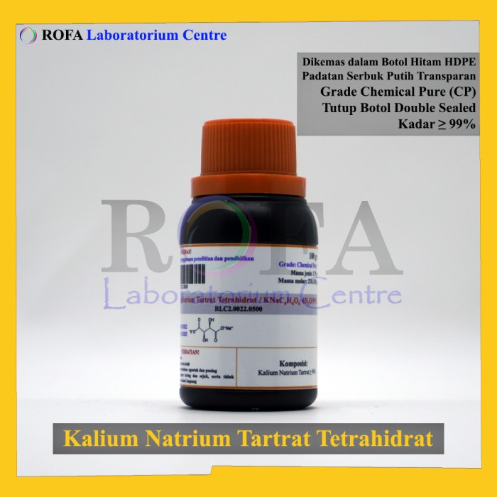 Kalium Natrium Tartrat Tetrahidrat / Potassium Sodium Tartrate Tetrahydrate / Rochelle Salt /