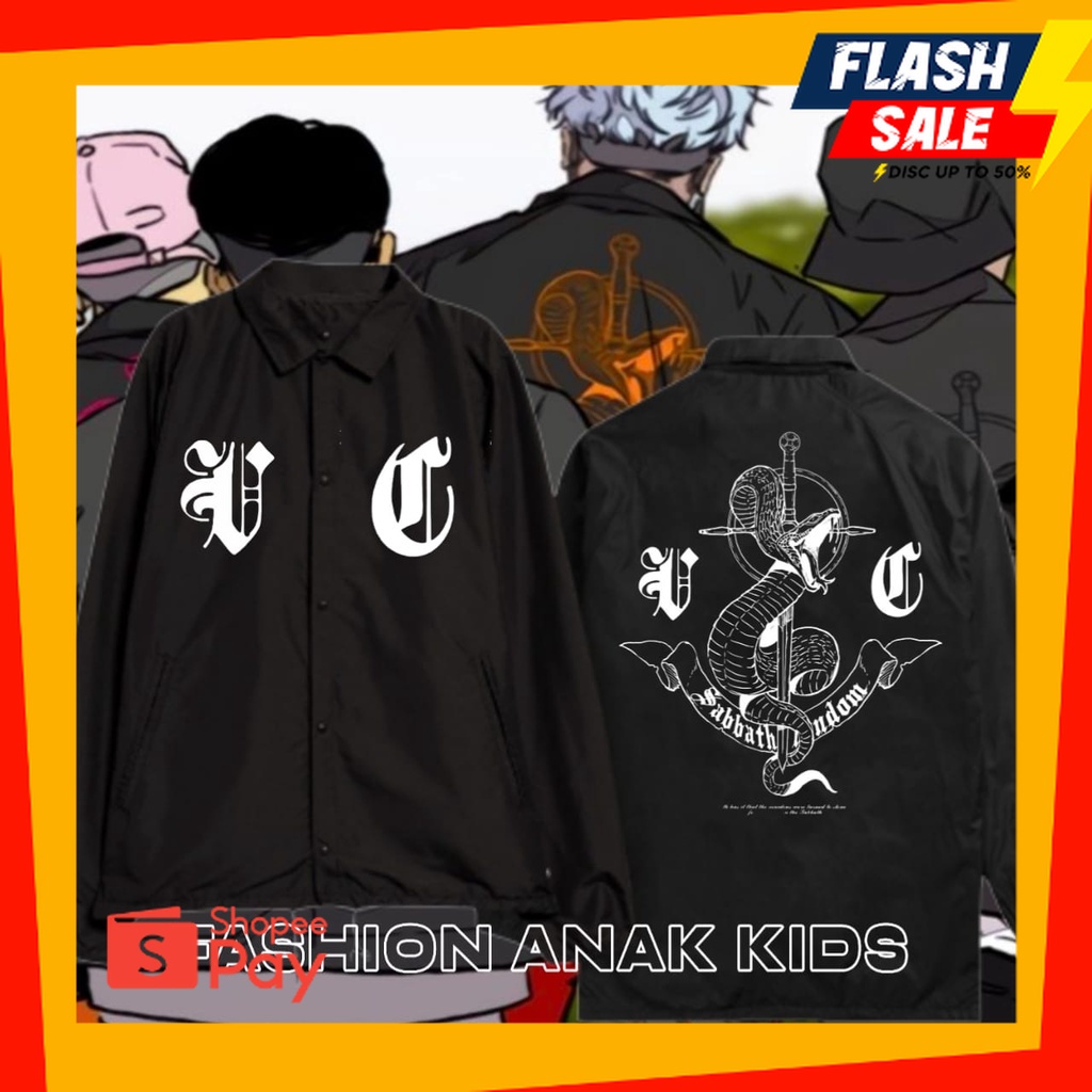 OUTFIT JKT48 | (BISA COD) JAKET COACH DEWASA SABBATH CREW THE GRIM REAPER WEBTOON WIND BREAKER JACKE