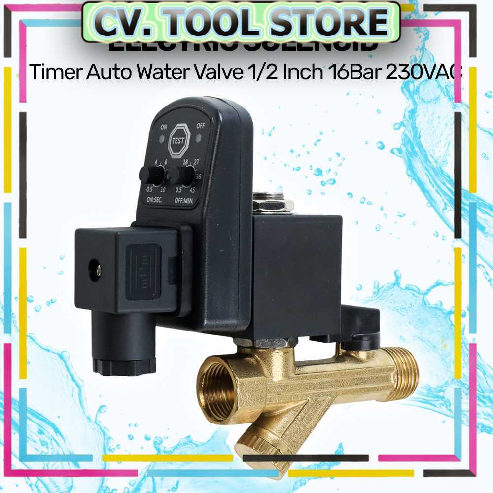 TOOL STORE - Electric Solenoid Timer Auto Water Valve 1/2 Inch 16Bar 230VAC