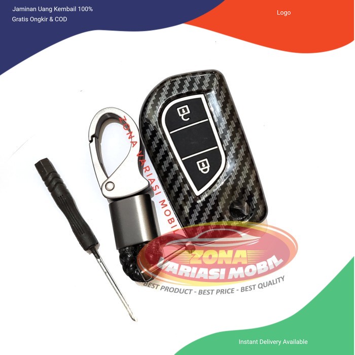 Casing Kunci Remot Cover case Carbon All New Innova Reborn 2016 2017 - Hitam Aksesoris mobil