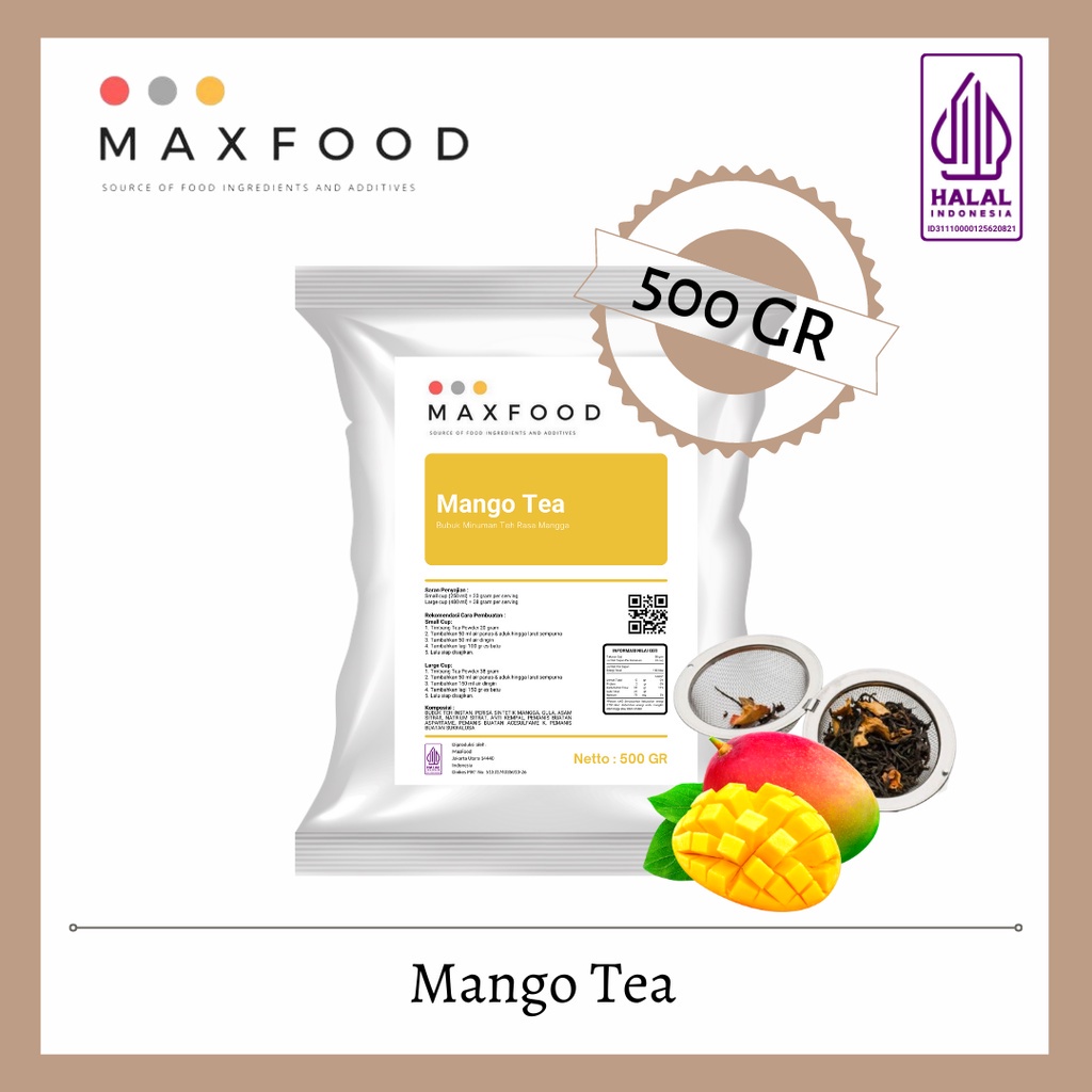 

MAXFOOD - Mango Tea / Bubuk Minuman Rasa Teh Mangga 500 Gram