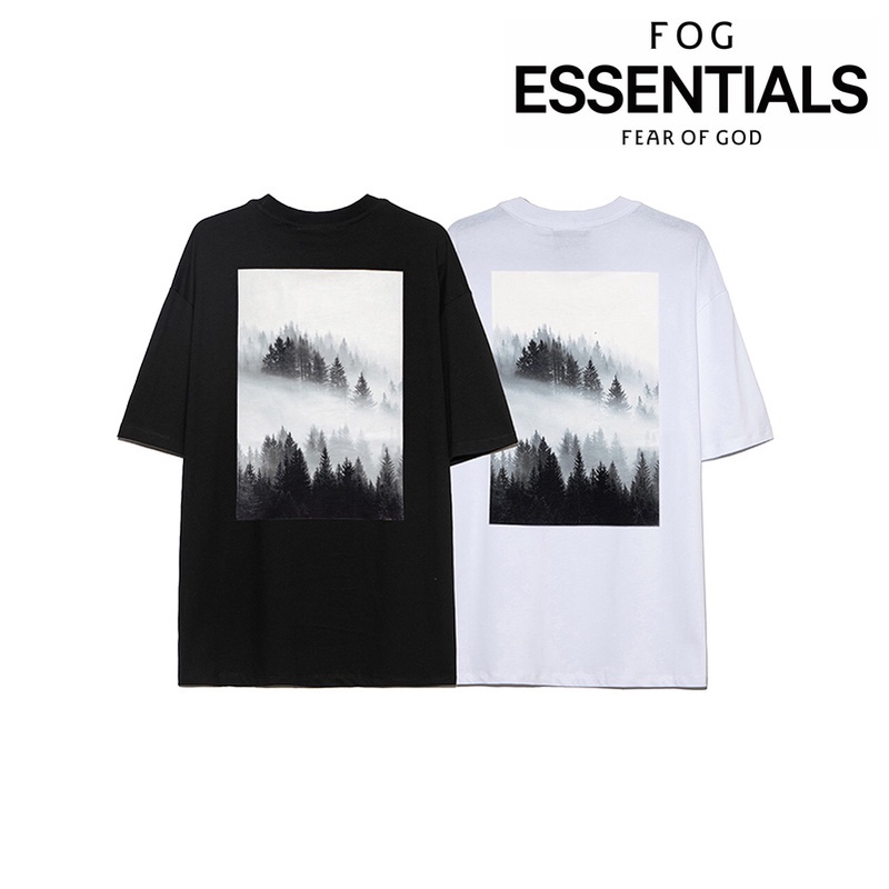 [COD] ESSENTIALS FOG Fear Of God Black White Tshirt Coat Oversize T-shirt Men Women Tees Cotton Land