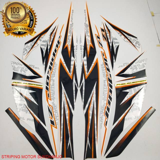 (ORI) striping yamaha jupiter z1 115 2012 2013 hitam putih list body motor berkualitas termurah terb