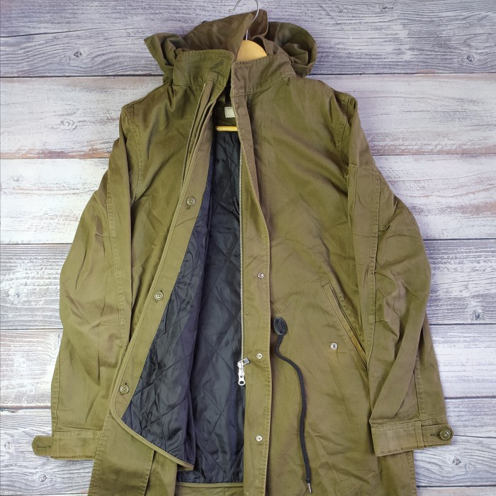 JAKET PARKA TEBAL UNISEX WARNA HIJAU ARMY BRAND NANO UNIVERSE SIZE L