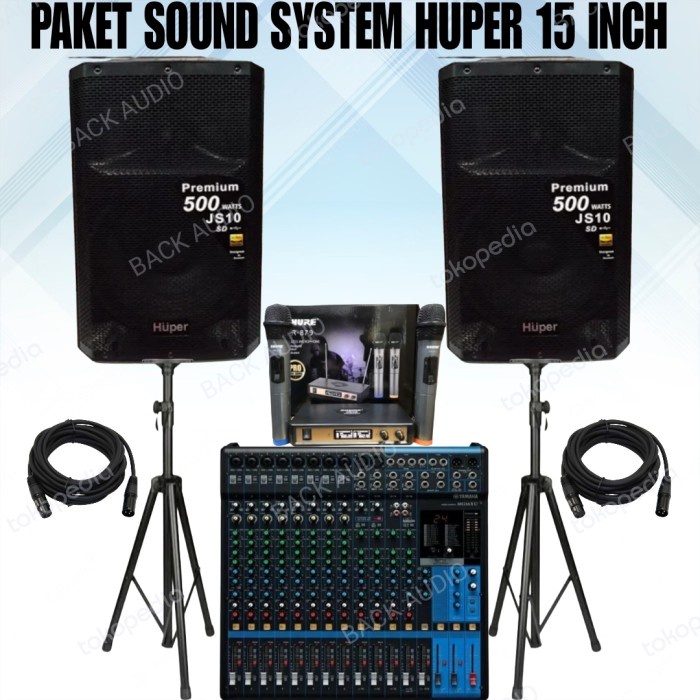 DISTRIBUTOR PAKET SOUND SYSTEM CAFE DAN RESTO LIVE MUSIC SPEAKER HUPER 15 INCH